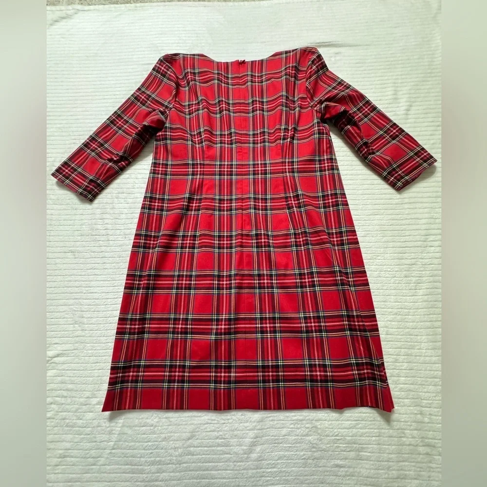 Talbots Women's Red Tartan Midi Dress - Picture 9 of 9